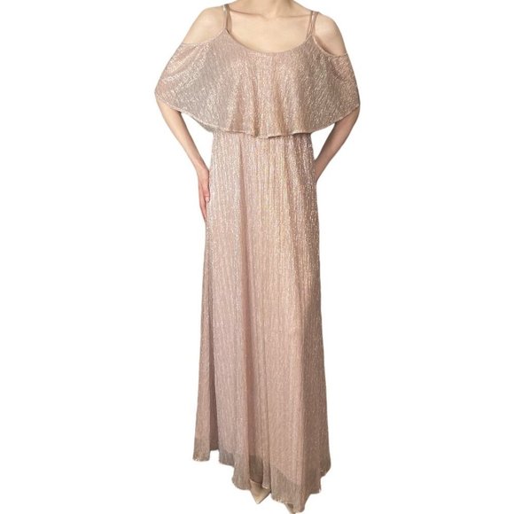 𝅺CAITLIN Ruffle Maxi Dress Magic Mauve Glimmer Show Me Your Mumu Small - Picture 4 of 10